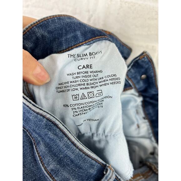 Ann Taylor Women's The Curvy Fit Slim Bootcut Jeans Denim Stretch Blue Size 2 - Picture 6 of 7